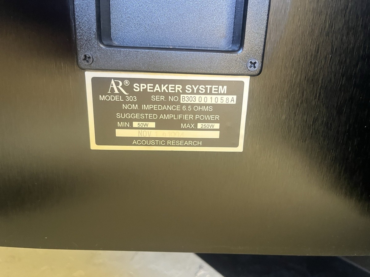 AR Acoustic Research 303 Speakers Black Pair | eBay