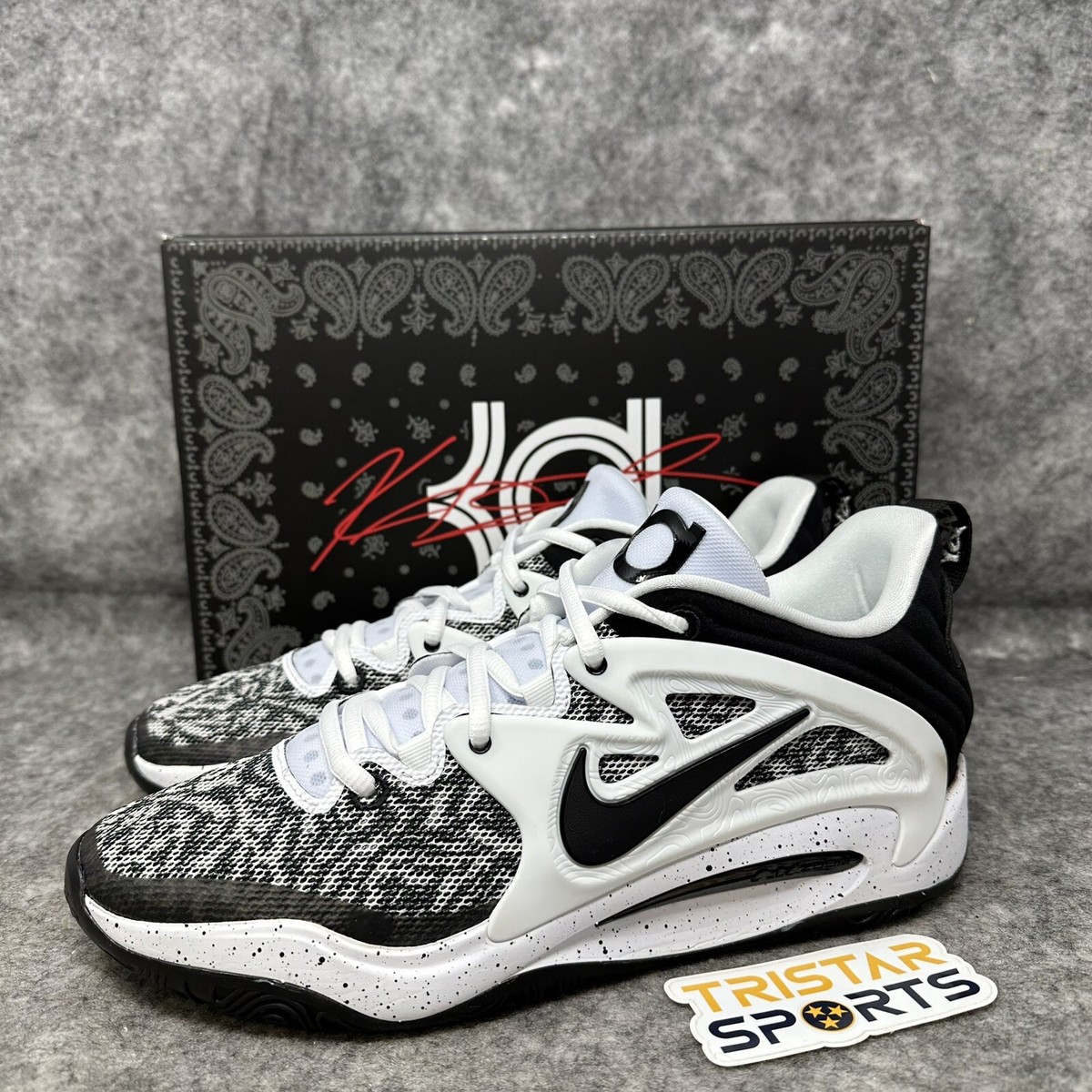 Nike KD 15 Basketball Shoes Mens 15 Black White Speckled Oreo