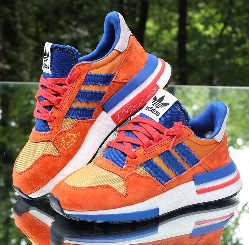 Adidas Dragon Ball Z x ZX 500 Son Goku Size 5 Orange Blue Custom