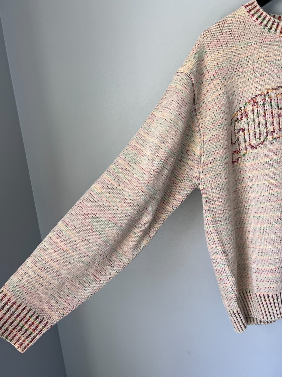 Supreme Contrast Arc Logo Sweater - Size Large - White - NEW | eBay