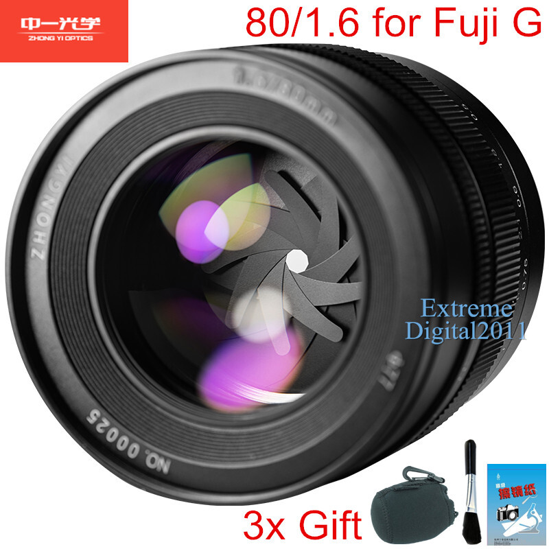 Zhongyi Mitakon Speedmaster 80mm F1.6 Lens for Fuji GFX 100 100S