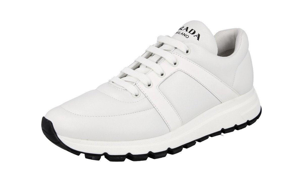 PRADA Nappa Leather PRAX Sneakers - 2EG383 - White - NEW - US 11.5