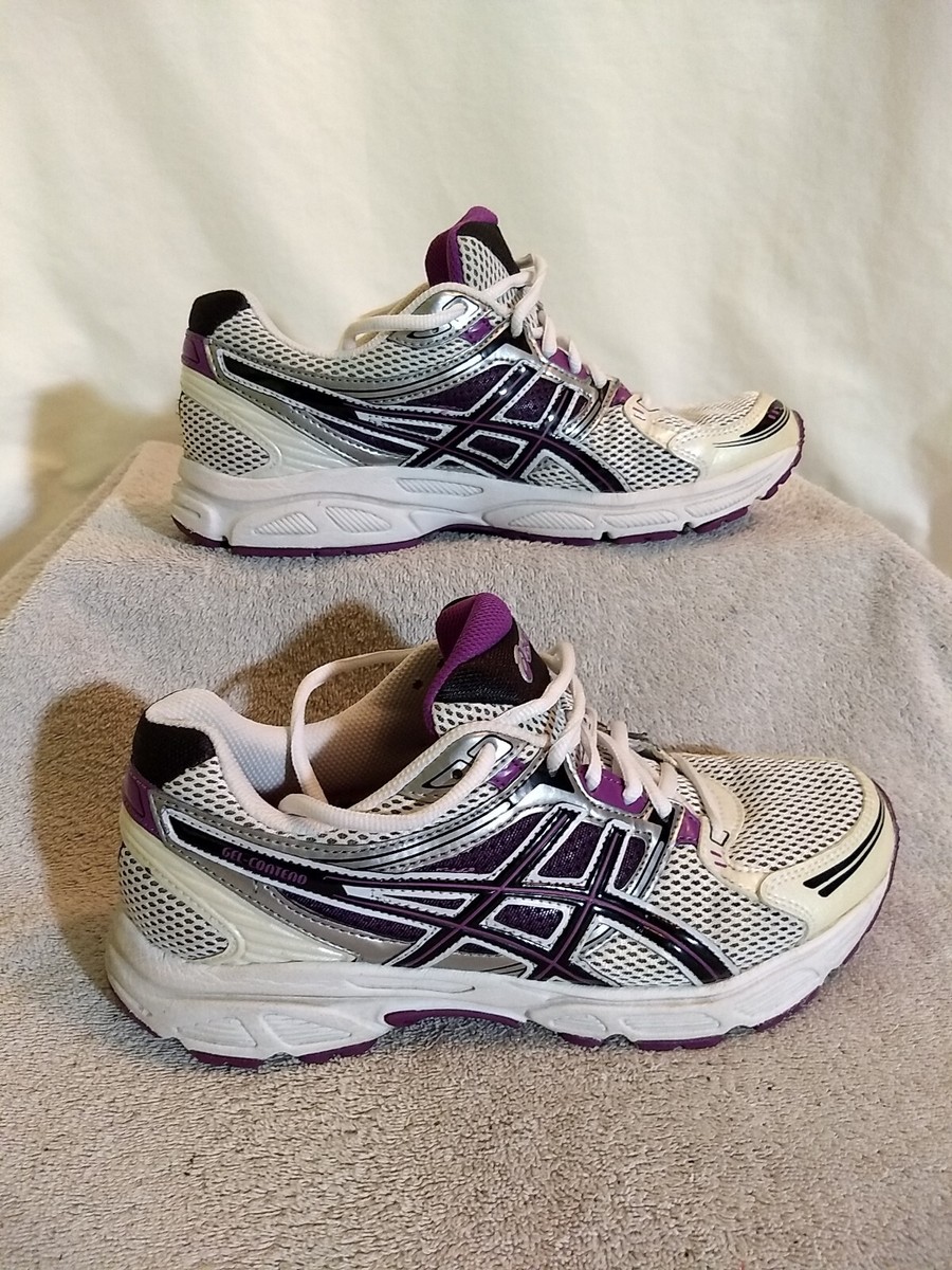 ASICS Womens Gel-Contend White/Purple Running Shoes, Size: 10 #MT6