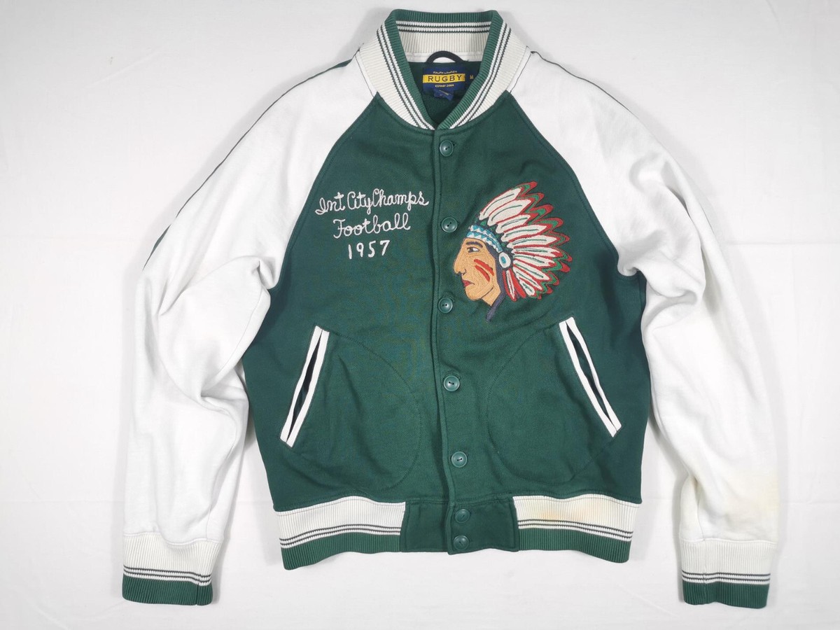 Ralph Lauren Rugby Jacket Varsity Indian Chief Head Football