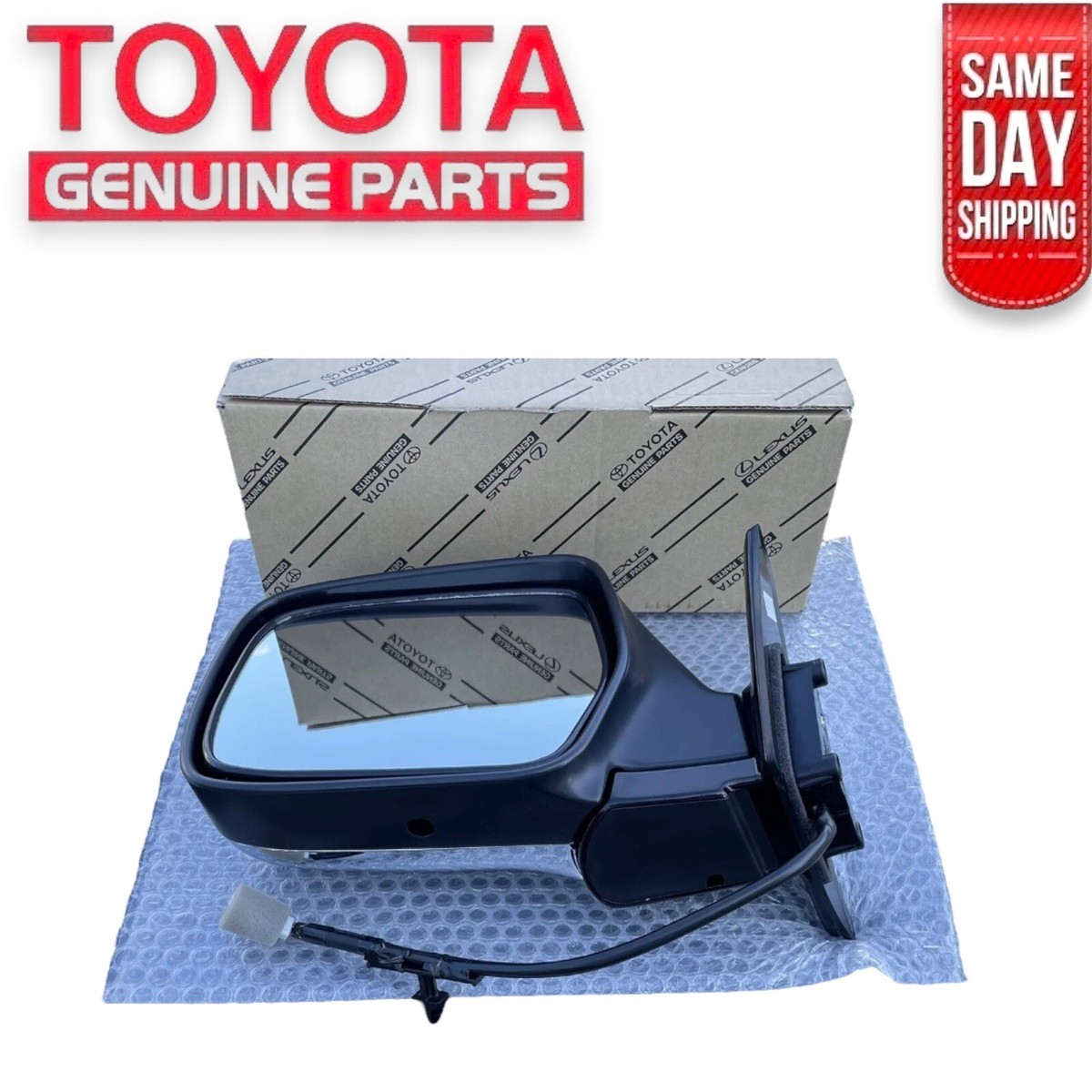 93 -97 TOYOTA LAND CRUISER FZJ80 DRIVER LEFT OUTSIDE MIRROR BLACK