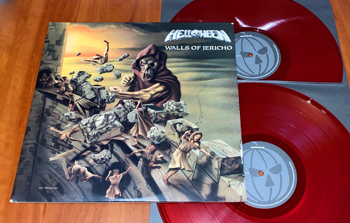 HELLOWEEN WALLS OF JERICHO 2x LP *RARE* RED CLEAR VINYL BOB PRESS