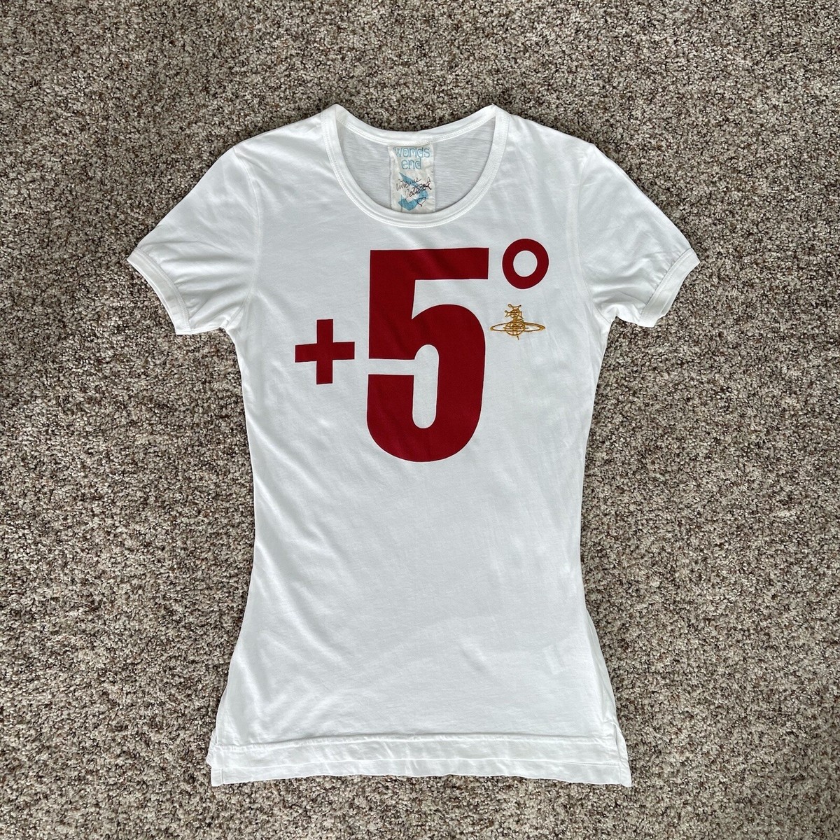 VIVIENNE WESTWOOD 5 Degrees Shirt Womens XS White Short Sleeve