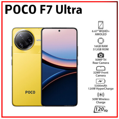 Xiaomi POCO F7 Ultra 5G 16GB+512GB YELLOW Dual SIM Unlocked