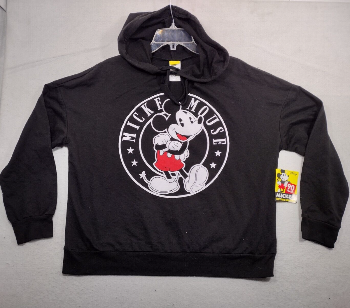 DISNEY AUTHENTIC MICKEY MOUSE BLACK SWEATER HOODIE GIRLS XL 90th