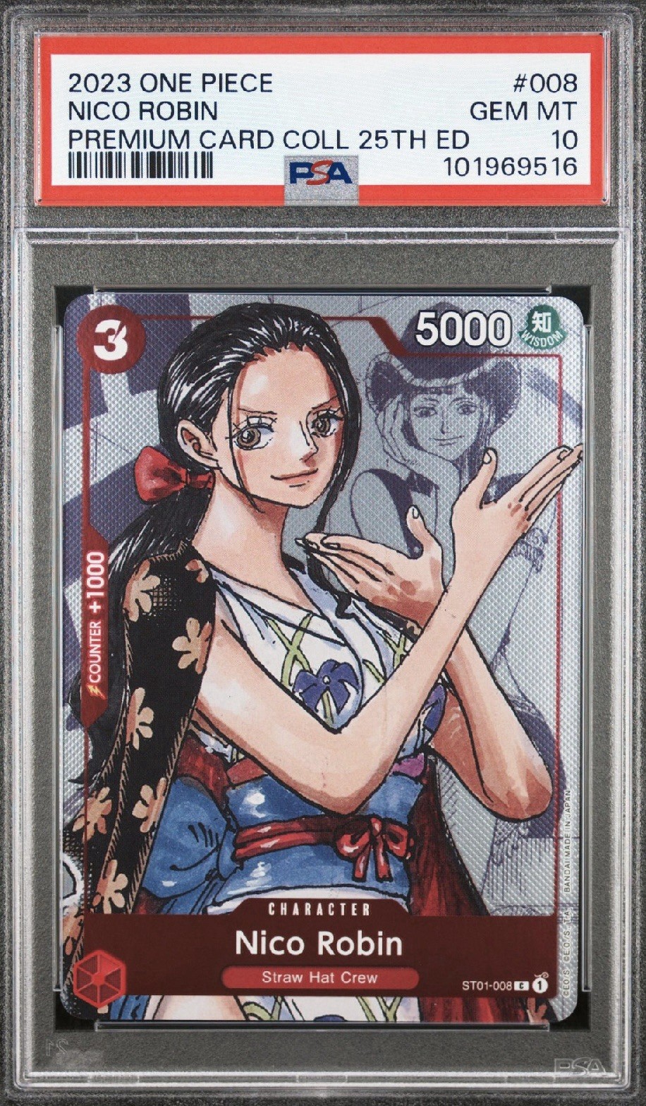 PSA 10 Nico Robin One Piece Premium Card Collection 25th