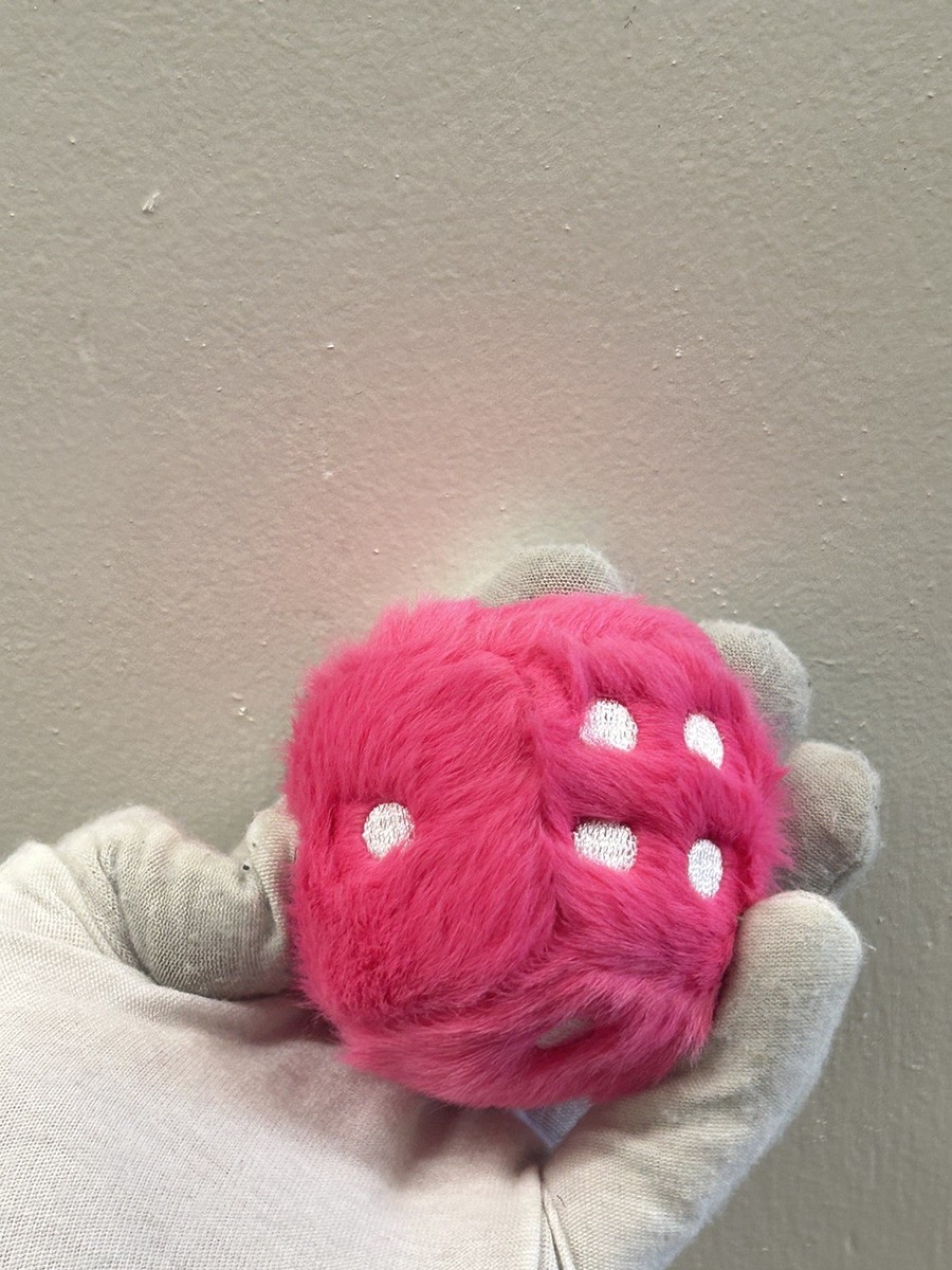 Stussy Creative Fuzzy Dice Plush Keychain Colorful Bag Car Pendant