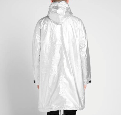 New Nike X Fear of God NRG Parka Metallic Silver Jacket Size Large