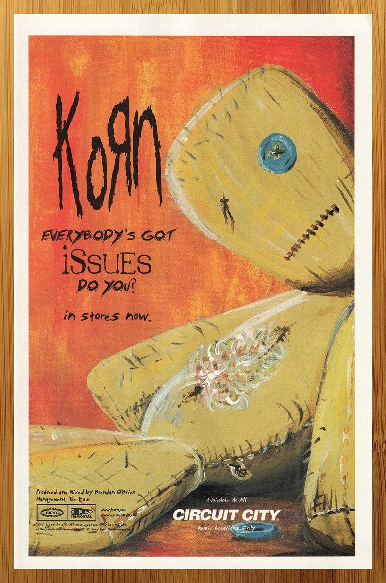 1999 Korn Everybody's Got Issues Print Ad/Poster Official Album CD