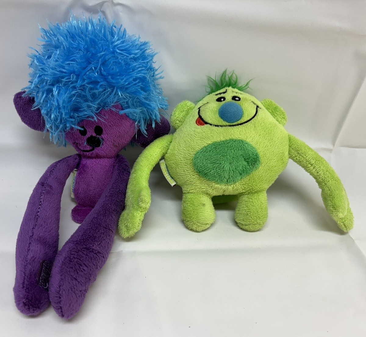 2 Emirates Fly With Me Monsters Plush Stuffed Animals Purple Green