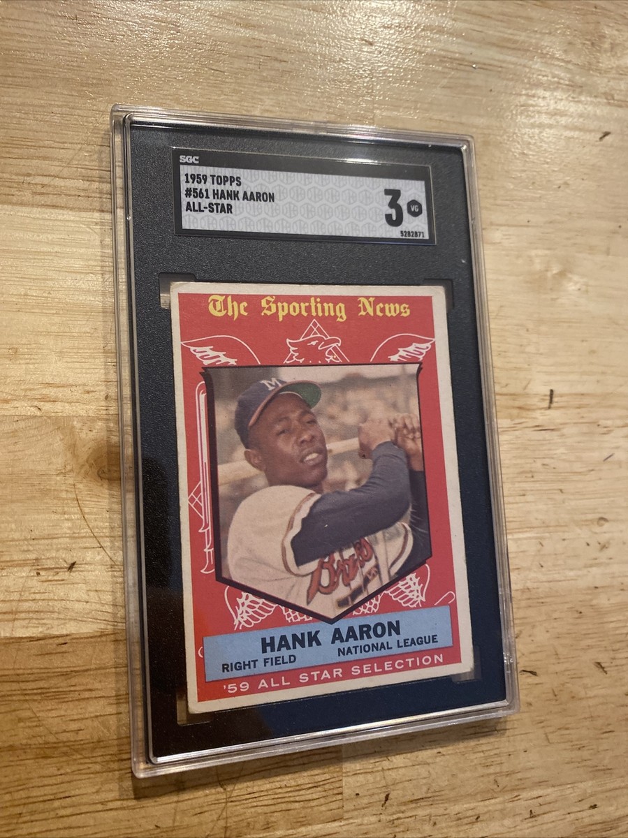 Hank Aaron SGC 3 Vintage 1959 Topps Collector Baseball Card All