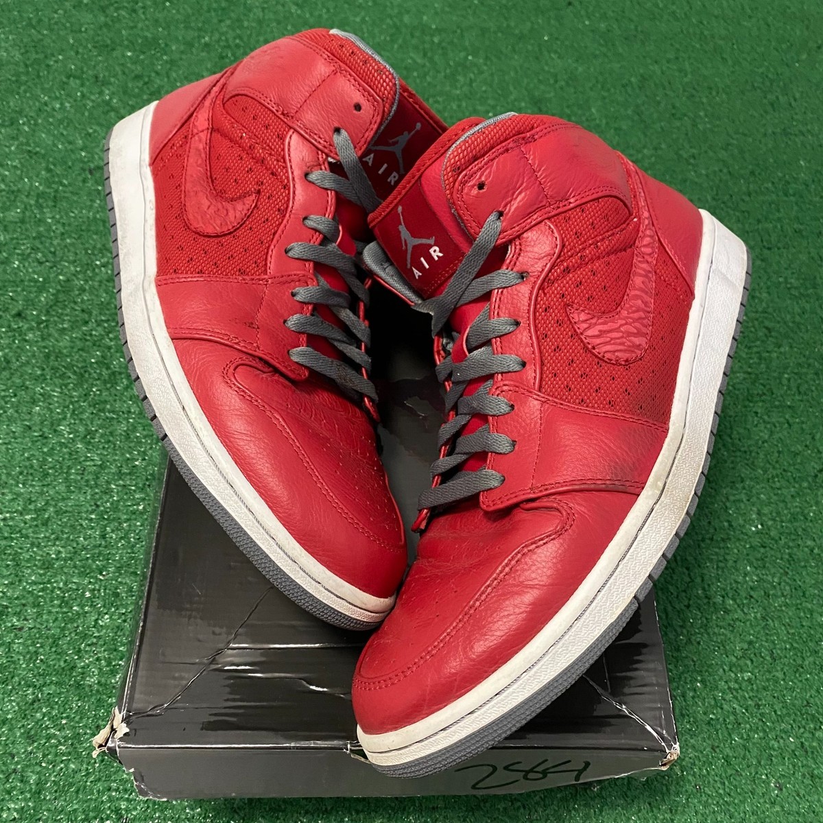 Size 13 - Nike Air Jordan 1 Phat High Top Varsity Red Mens 364770