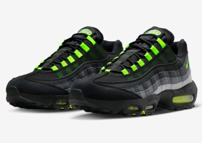 Nike Air Max 95 Black Reverse Neon JD New Men's Sneakers Size 9.5