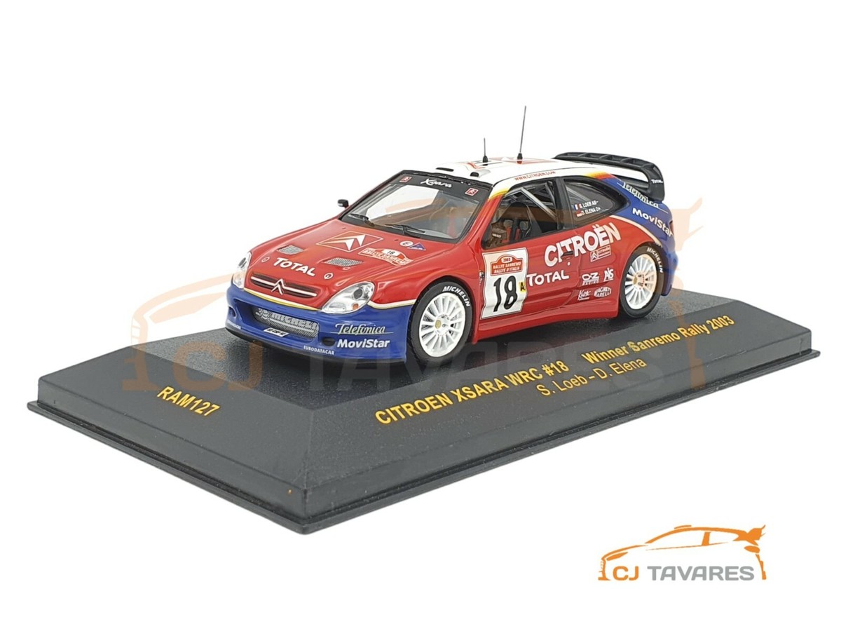 IXO RAM127 CITROEN XSARA WRC #18 S. LOEB WINNER RALLY SANREMO 2003