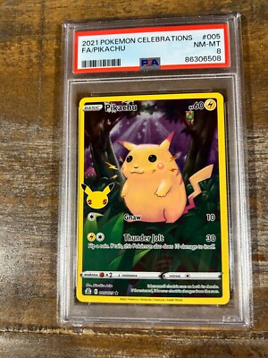 POKEMON 2021 Celebrations Full Art PIKACHU #005 PSA 8 RARE | eBay