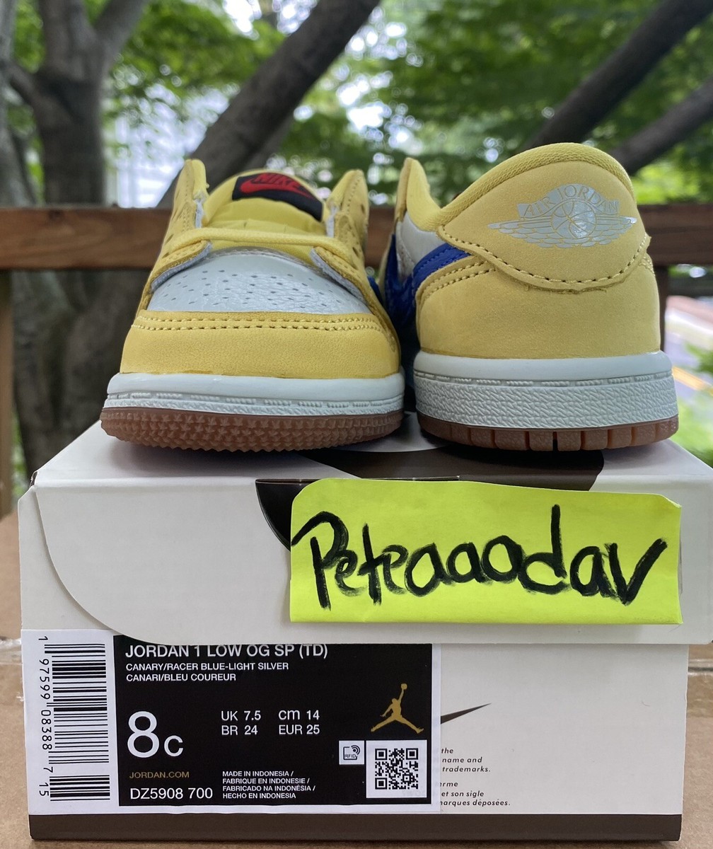 Jordan 1 Retro Low OG SP Travis Scott Canary TD(Toddler) SIZE 8c