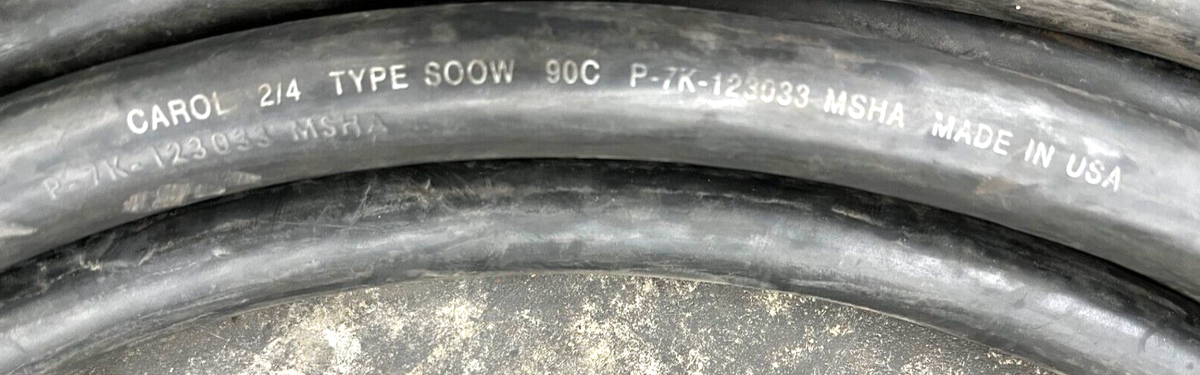 CAROL P-7K-123033 MSHA RUBBER CABLE 2/4 TYPE SOOW 90C LENGTH 45