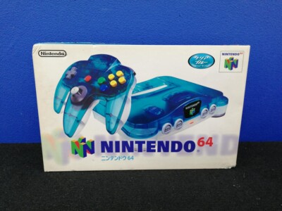 Nintendo64 Clear Blue Console Original box Tested N64 Japan Game
