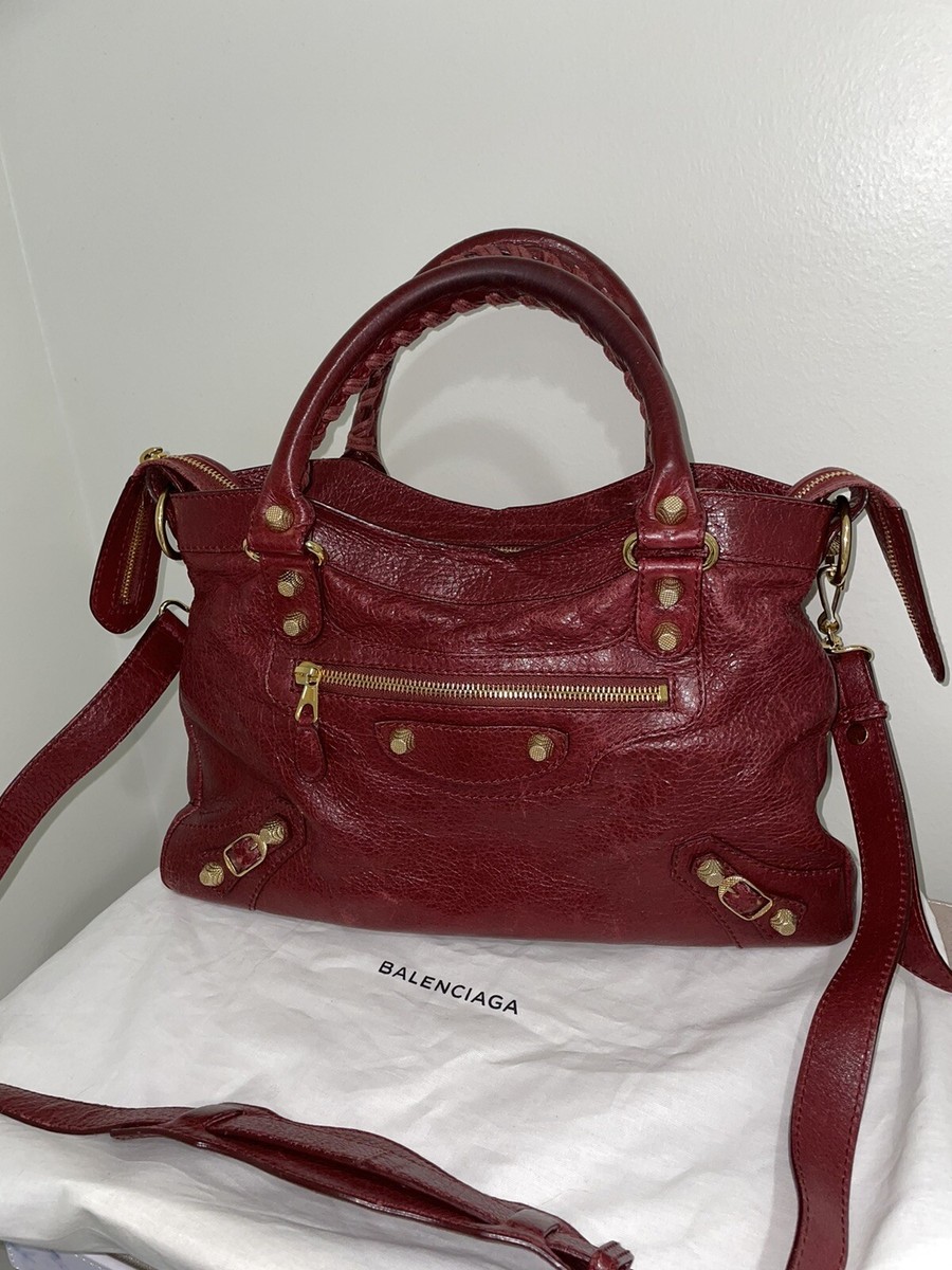 Balenciaga Gold Giant 12 Town Bag Red | eBay