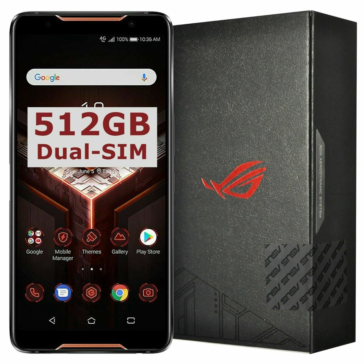 BNIB ASUS ROG Gaming Phone ZS600KL Dual-SIM 512GB Black Factory