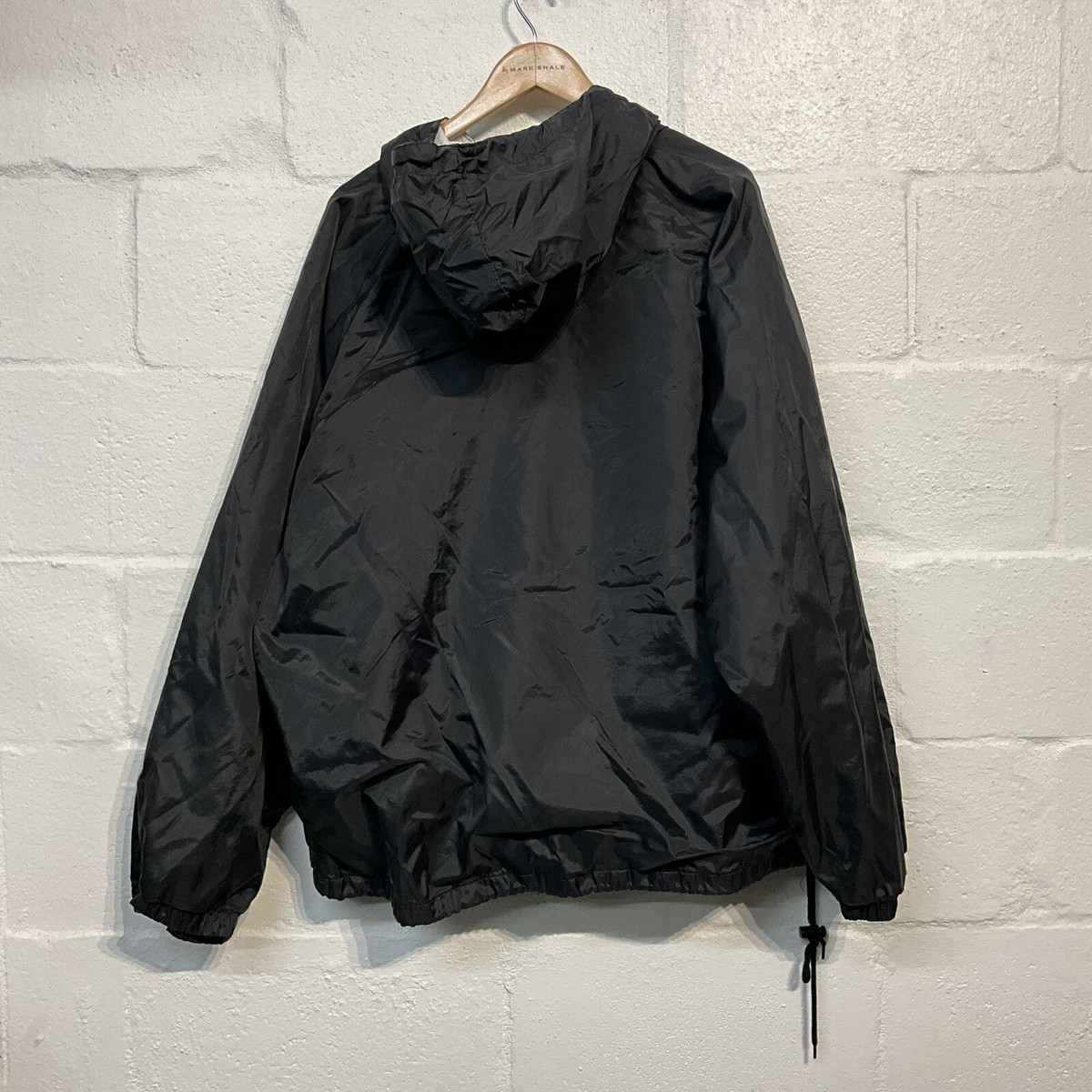 Tri Mountain Jacket - Vintage Black Windbreaker XXL Nylon Coat