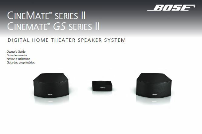 Bose Cinemate Series II GS Series II Owner's Guide Manual | eBay