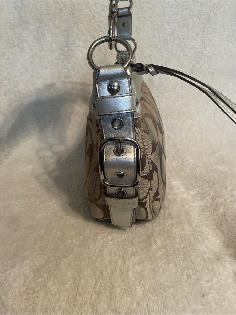 Y2K Coach Signature Zoe Brown Medium Hobo Shoulder Bag F12657 | eBay