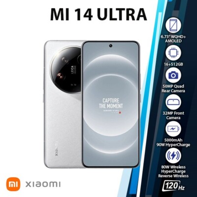 Xiaomi 14 Ultra 5G Android Cell Phone (White, 16GB+512GB, Dual SIM