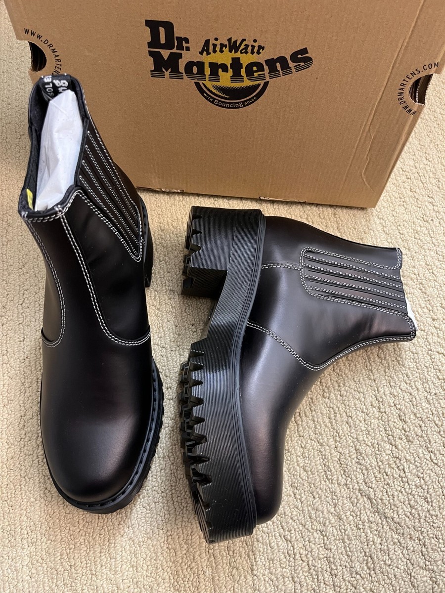 DR. MARTENS ROMETTY CS. Atlas Contrast Stitch Heeled Chelsea Boots