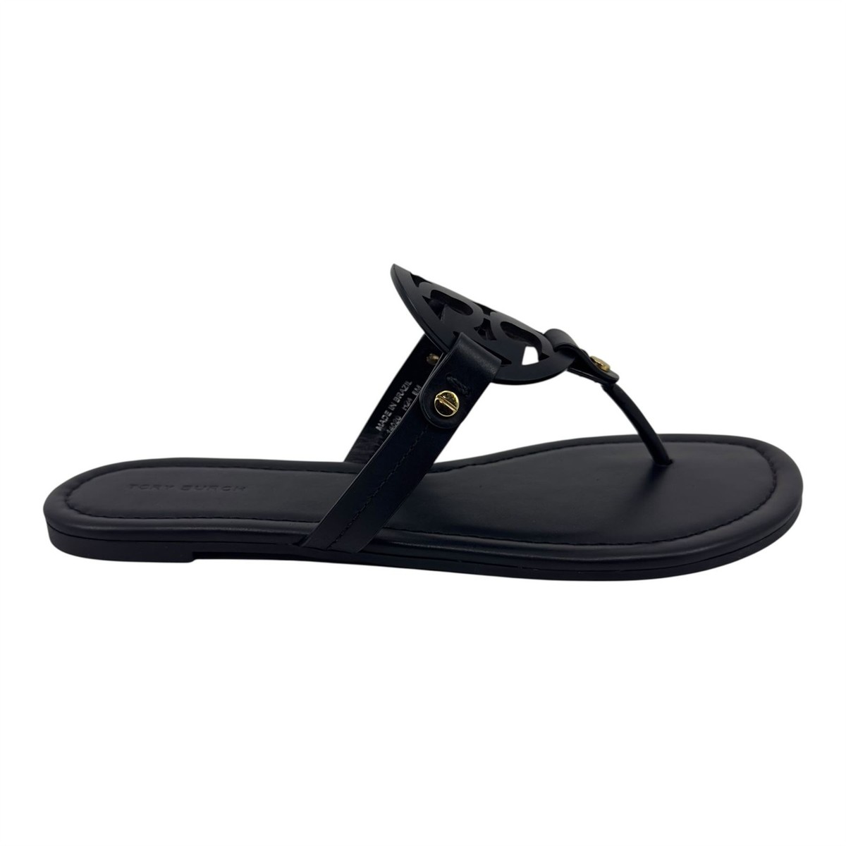 Tory Burch Miller Perfect Black Womens Sandal Leather Thong | eBay