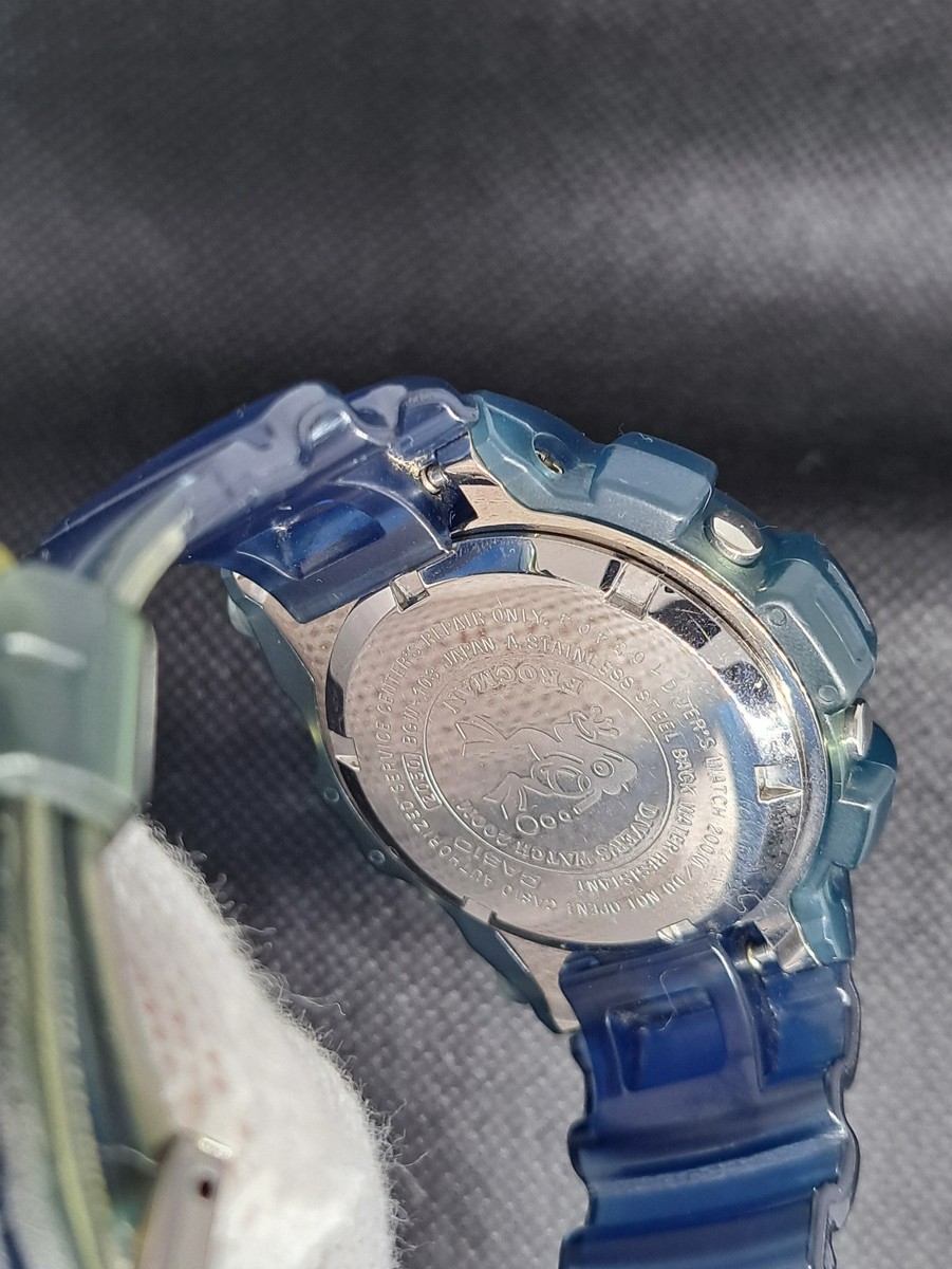RARE CASIO Vintage Digital Watch FROGMAN BLUE JELLY BGW-103 BABY-G