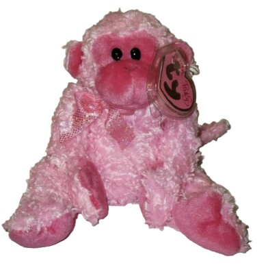 Ty Pinkys Beanie Baby JULEP the Pink Monkey (7 Inch) NEW MWMTs
