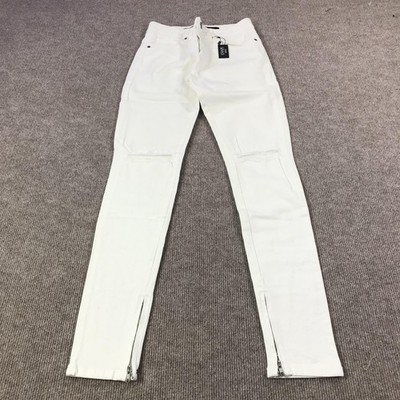 Guapi Jeans Mens 28 White Limited Edition Distressed Skinny Zipper