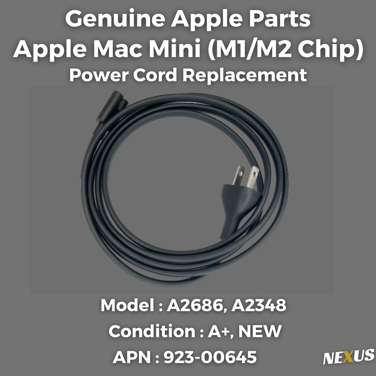 OEM Apple Mac Mini Power Adapter Cord - Replacement for M1 2020