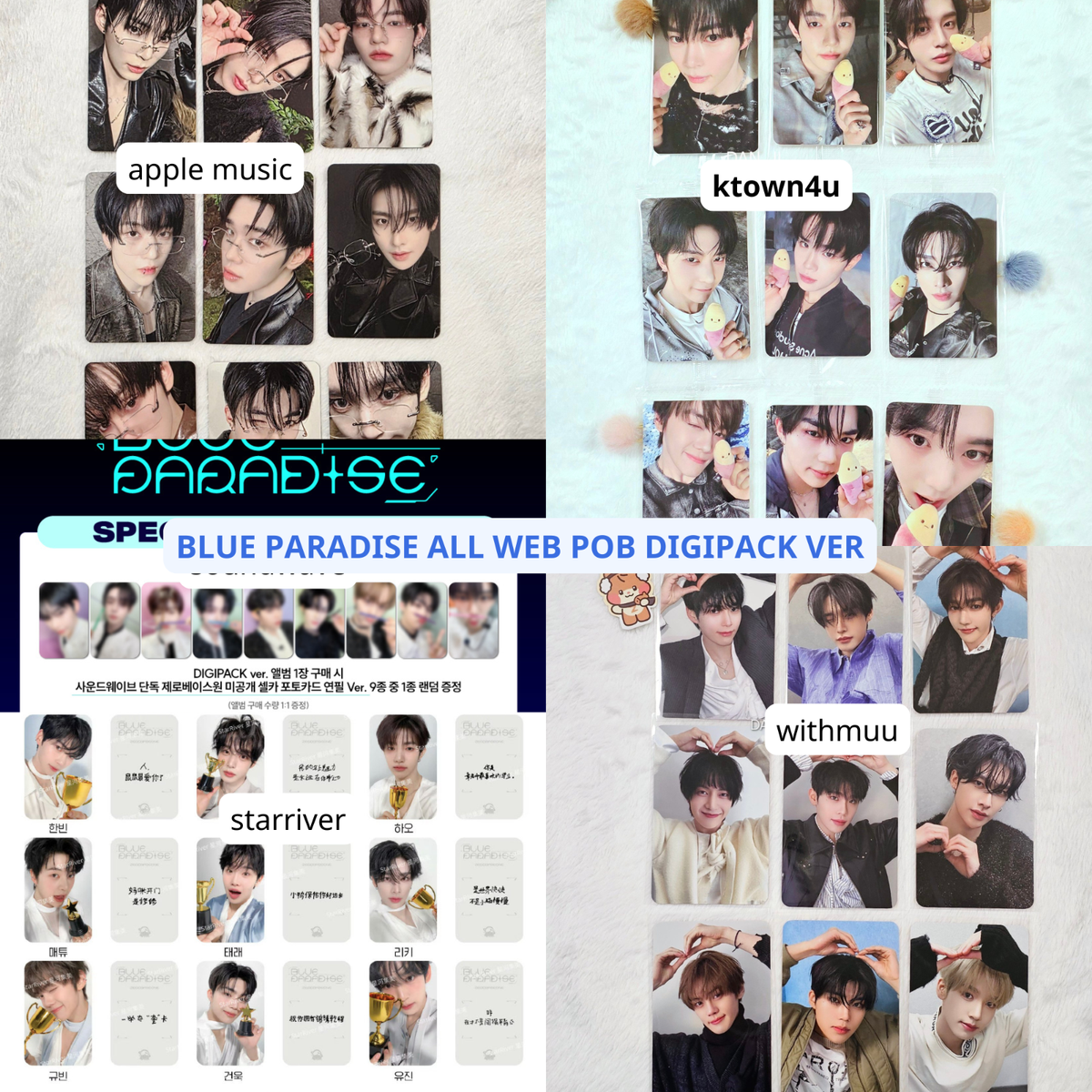 ZB1 ZEROBASEONE x BLUE PARADISE DIGIPACK VER ALL WEB POB PHOTOCARD