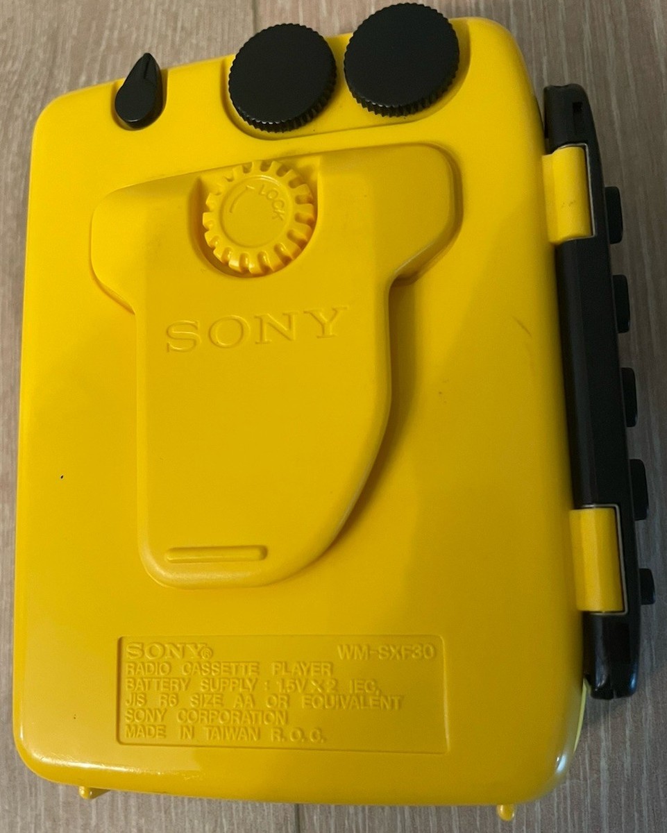 Vintage Sony Walkman Sports WM-SFX30 Yellow Gray Cassette Player