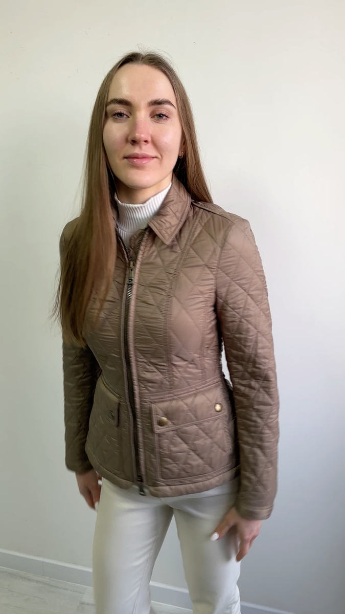 Women's BURBERRY BRIT Quilted Full Zip Jacket Nova Check Lined