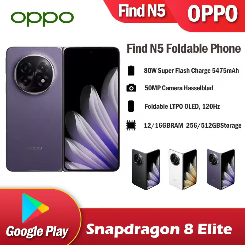 OPPO Find N5 5G Slim Folding Phone Satellite Snapdragon 8 Elite
