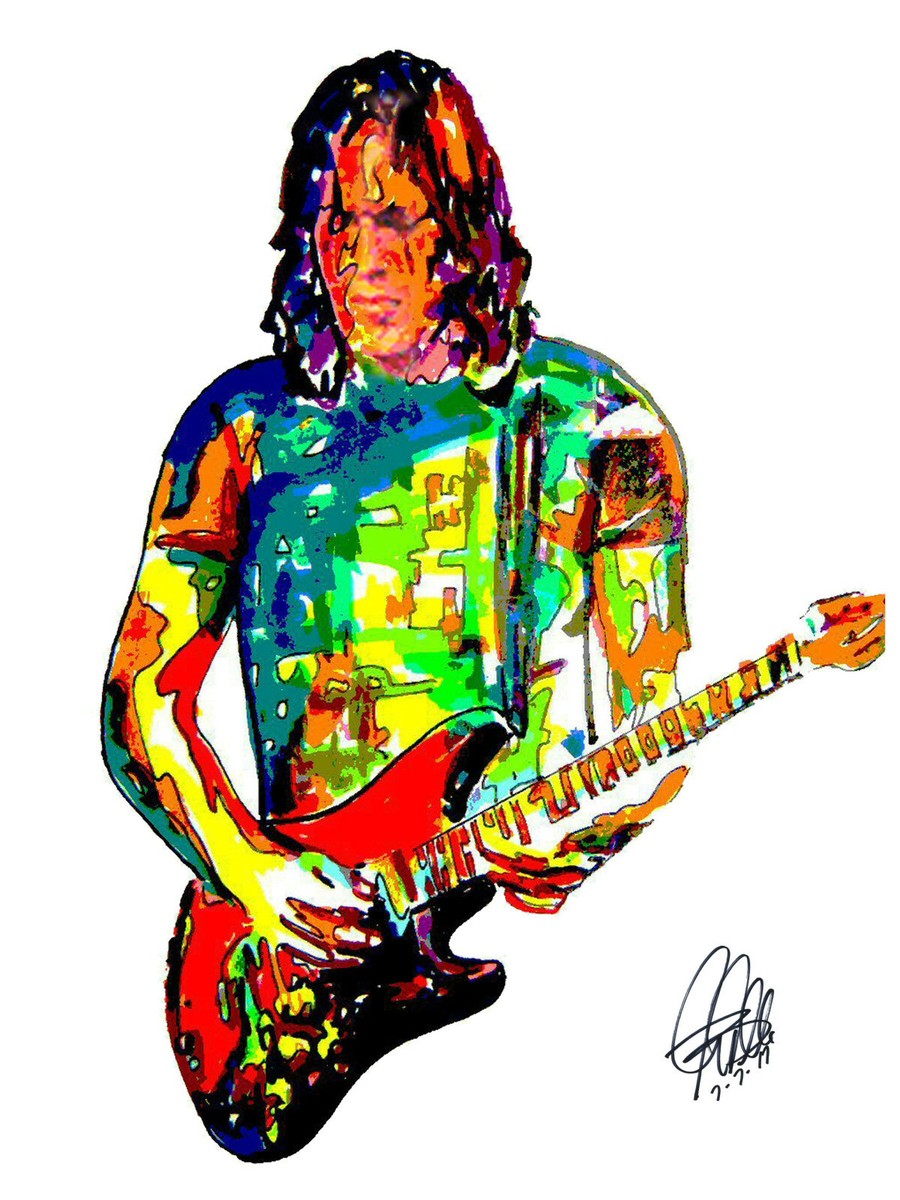 David Gilmour Pink Floyd Singer Guitar Rock Music Poster Print