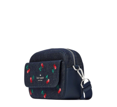 MINMI】刺繍デニムバック No.672 ショルダーベルト 飾りリボンベルト付