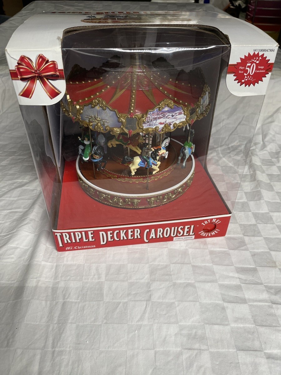 Mr christmas Triple Decker Carousel, Works Great, Led Lights , 50