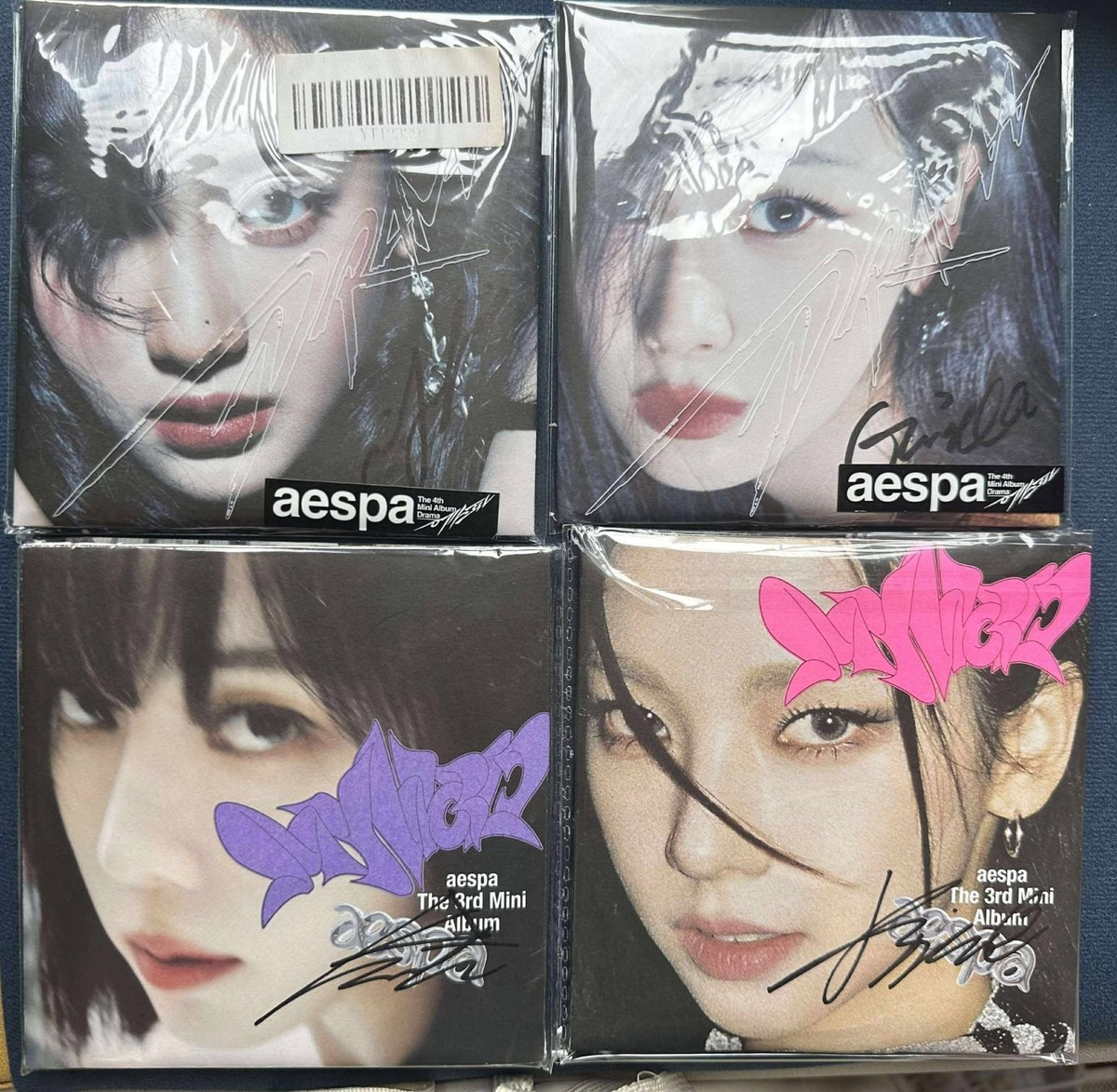 AESPA AUTOGRAPH SIGNED POSTER Ver ALBUM MY WORLD DRAMA | eBay