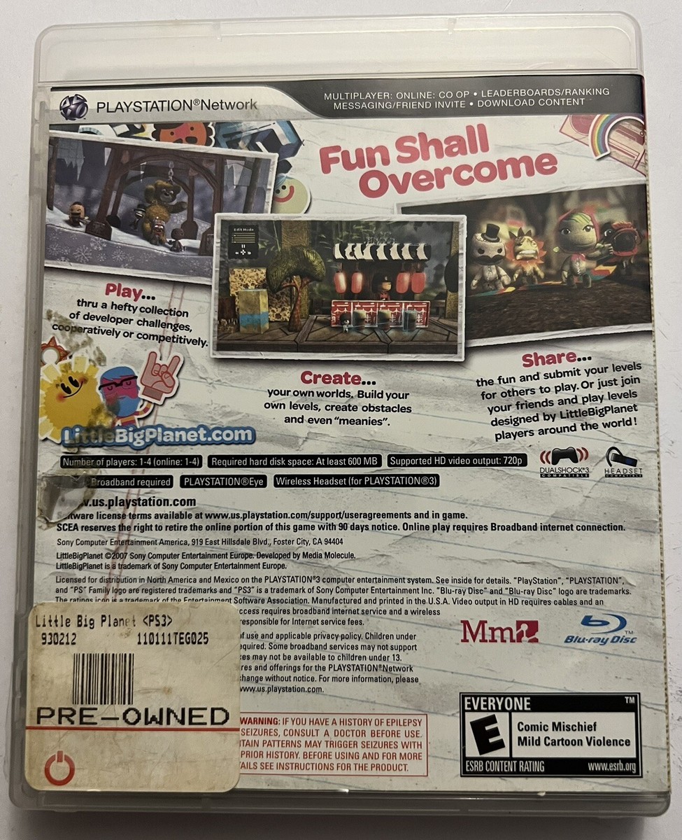 A2 LittleBigPlanet Little Big Planet Sony Playstation 3 PS3