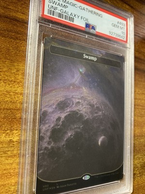 MTG✨SWAMP Full Art GALAXY FOIL✨Unfinity PSA 10 GEM MINT Land