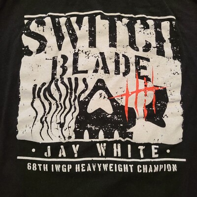 Switchblade Jay White T-Shirt Women's Small S Bullet Club Gold