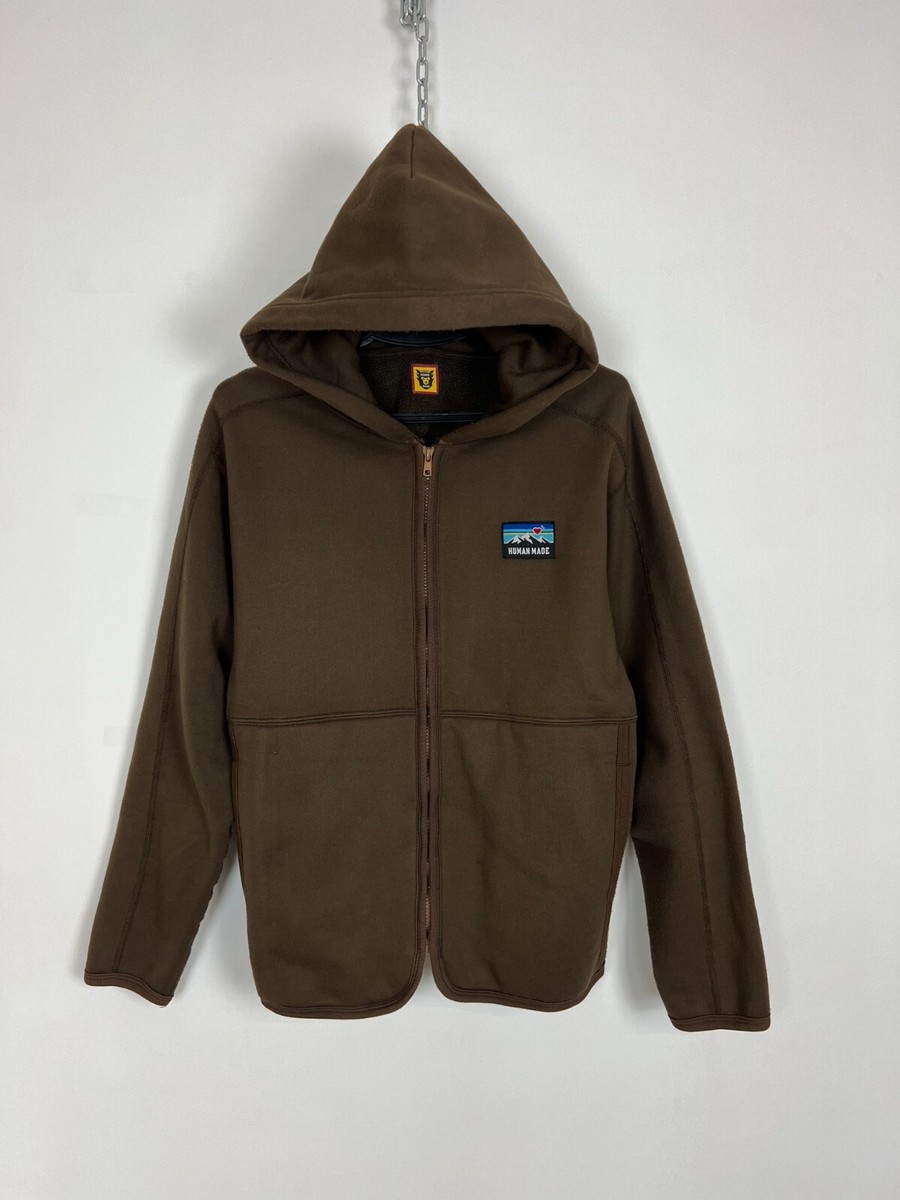 Human Made Duck Brown Zip-Up Flecce Hoodie sz M | eBay